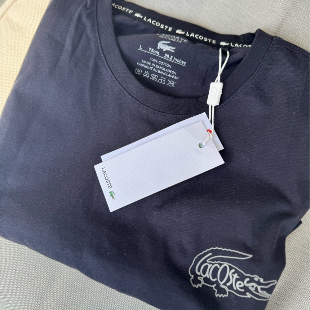 Lacoste Navy Blue Tee with Logo 2/$120, 3/$150